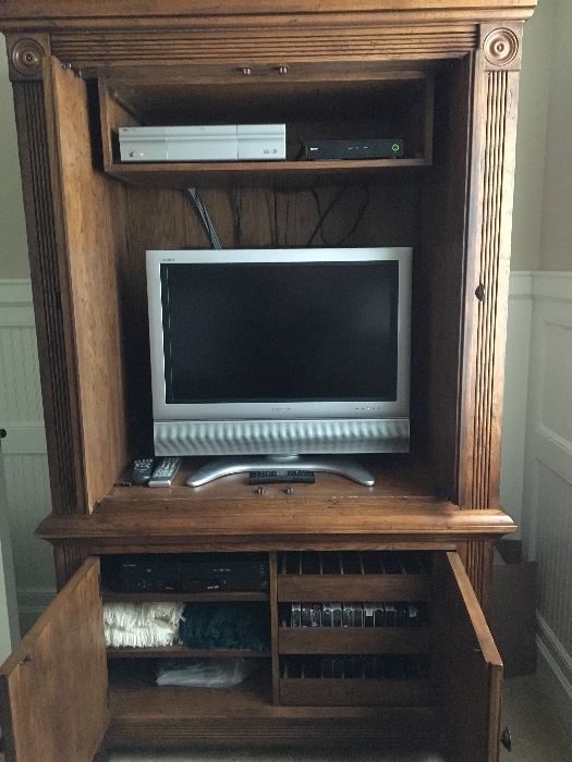 Entertainment cabinet by Drexel, flat screen TV