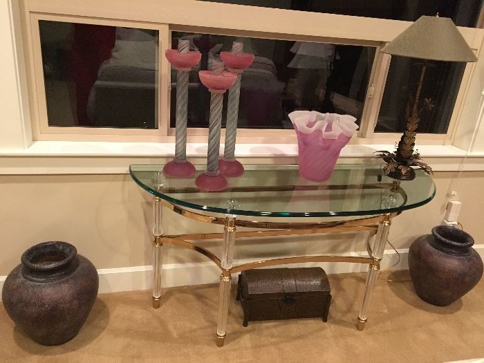 glass sofa table/occasional table