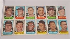 1969 Topps Baseball Card Stamps Uncut Sheet of 12 ...