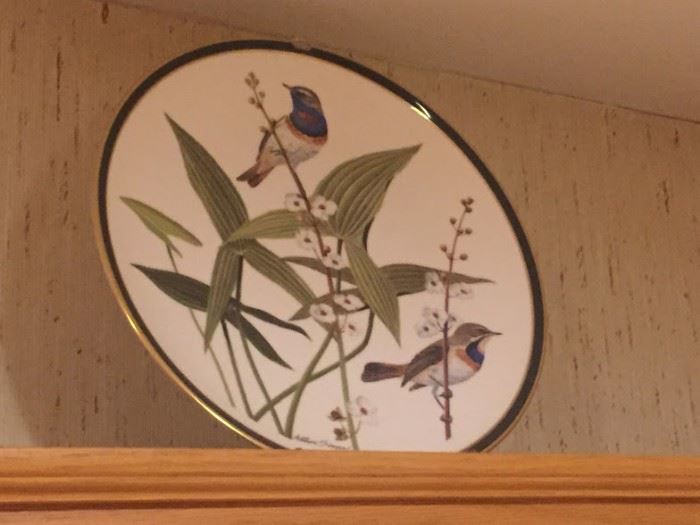 Birds collector plates with COA & Box