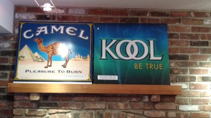 Camel cigarettes sign & Kool cigarettes sign