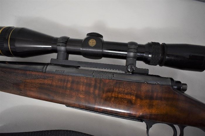 Remington Model 700 Rifle 7 mm mag. Custom Stock - Glass Bedded, Chip out of Pistol Grip, Leupold Scope Vari-X-III, Mag-na-port, 