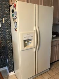 Whirlpool side by side refrigerator.