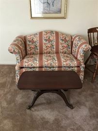 Love Seat and Vintage Table