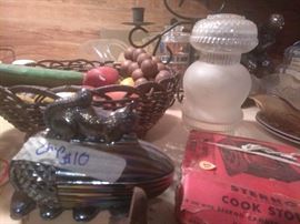 Milk glass antique kitchen knock knacks