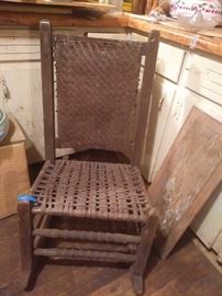 Antique thatched rocker
