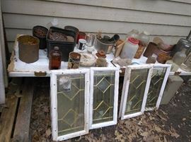 Lots of nails door knobs more primitive tools hinges screws