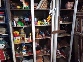 Wood lockers and old toys