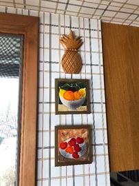 Glazed ceramic tile art by modernist master ceramist Gilbert Valentin.