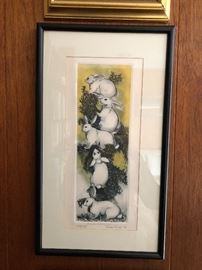 'Receding Hare Line' painting by Nancy Nemec (1993)