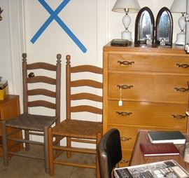 Four Dallas Bump ladder back chairs