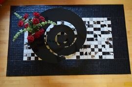 Cattelan Italia Coffee Table on Cowhide Rug 