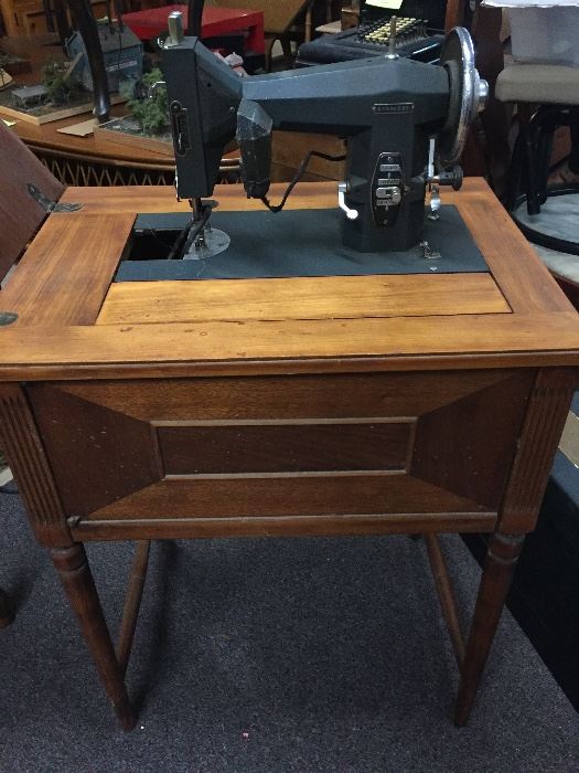 Old Kenmore sewing machine in cabinet. It works