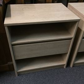  There are two of these bedside tables each has a drawer and two shelves in very good condition 