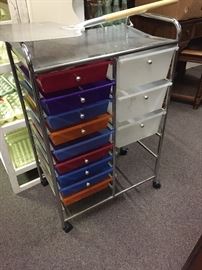 Rolling cart with several bins