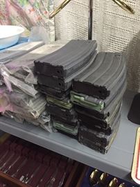A.R. 15 magazines, 30 round capacity. Both new and used available