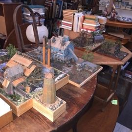 Railroad dioramas. These were made by a music teacher from UTA back in the 1970s. These are very well-made and super detailed. Very unique and I have not seen anything like this before