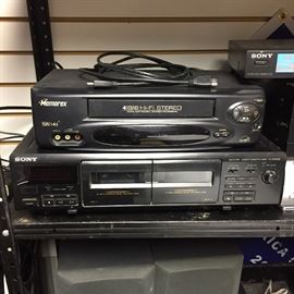 Memorex VCR, Sony dual cassette deck model TC-WR350Z