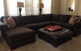 Lester RAF Sectional Sofa in Chocolate Brown
