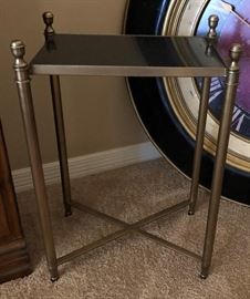 Granite and Brass Accent Table