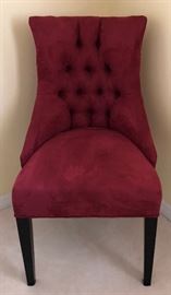 Red Suede Chair w Tufted Back
