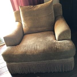 Ladlow's Fringe Bottom Chair and Matching Ottoman