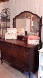 Beautiful vintage dresser with large mirror.