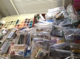 Large assortment of beading material
