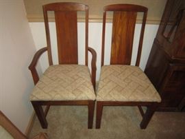 2 of the 6 Broyhill dining chairs-one arm and five sides