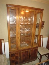 Lighted china cabinet-two pieces, easy to move