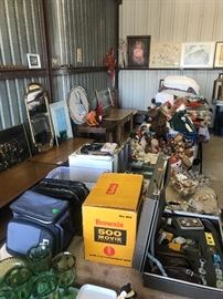 lots of vintage camera/video equipment including this really neat Brownie 500 movie camera in original box