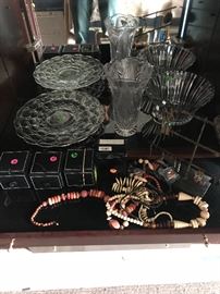 cryatal trays, dishes, vases and bowls 