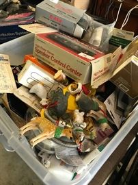 a bunch of totes with $1 items inside! 