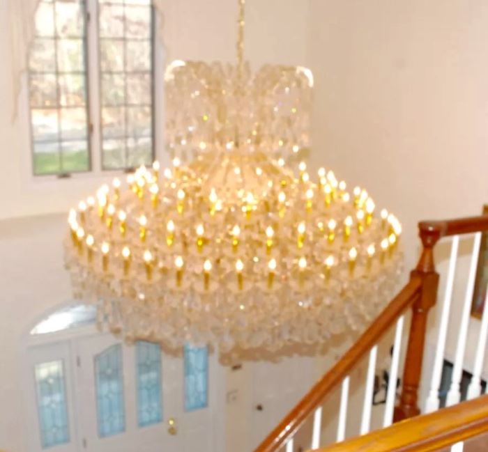 Large chandlier. Original price $35,000.00. Only a fraction of the price