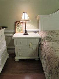 Another view of Broyhill chests, linens