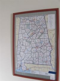 Framed Alabama map