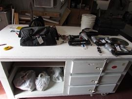 Rolling work table and tools