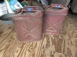 Vintage gasoline cans