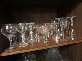 Etched German crystal stems, other stemware also