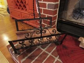 Wrought iron log holder or magazine rack
