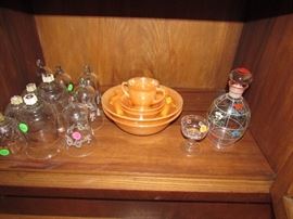 Fire King, decanter, etc