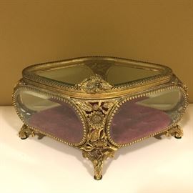 Beveled Glass Jewelry Case