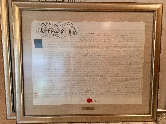 Antique English property deeds