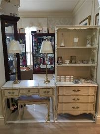 Dressing table & chest with book case