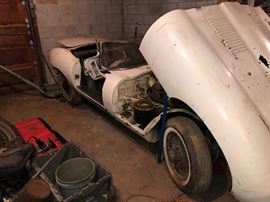 1962 Jaguar XKE Convertible with parts, engine turns over 42K orig. Miles original owner w/ all orig paperwork