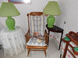 (2) 70's retro lamps and rocker