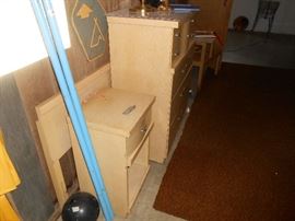 3 pieces 50's Retro furniture - headboard, nightstand, chest of drawers