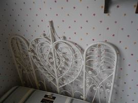Twin wicker headboard