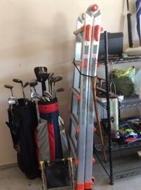 Golf clubs with bags