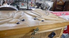 large hand carved by american craftsman wooden box